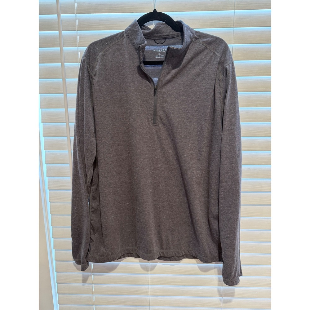 Iceburg‎ Outerwear Mens XL Gray Long Sleeve 1/4 Zip Pullover Shirt